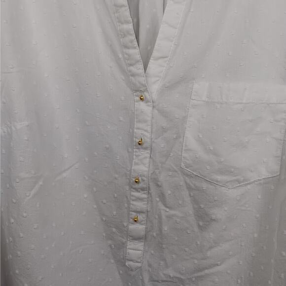 EUC Zac & Rachel White Swiss Dot Blouse 3/4 Sleeves Size XL - Picture 2 of 6